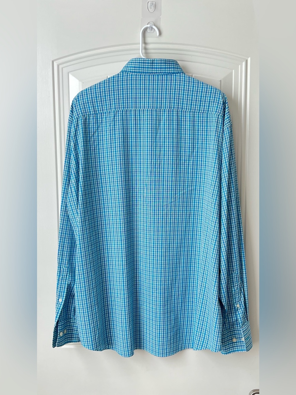 Peter Millar Summer Comfort XXL Blue Plaid Stretch Button Down Shirt - Picture 3 of 8